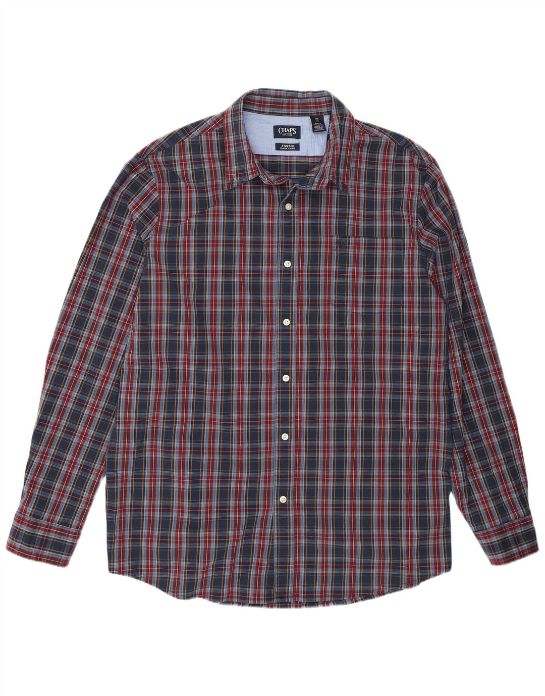 CHAPS Chemise Homme Facile d'entretien 2XL Bleu Marine à Carreaux