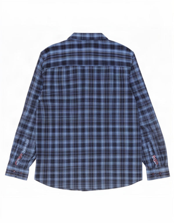 Wrangler Chemise décontractée pour homme 3XL en coton à carreaux bleus