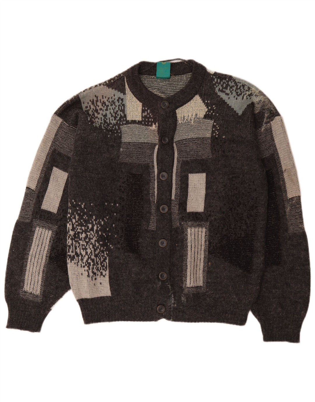 Canda Pull Cardigan Homme Petit Gris Géométrique Acrylique