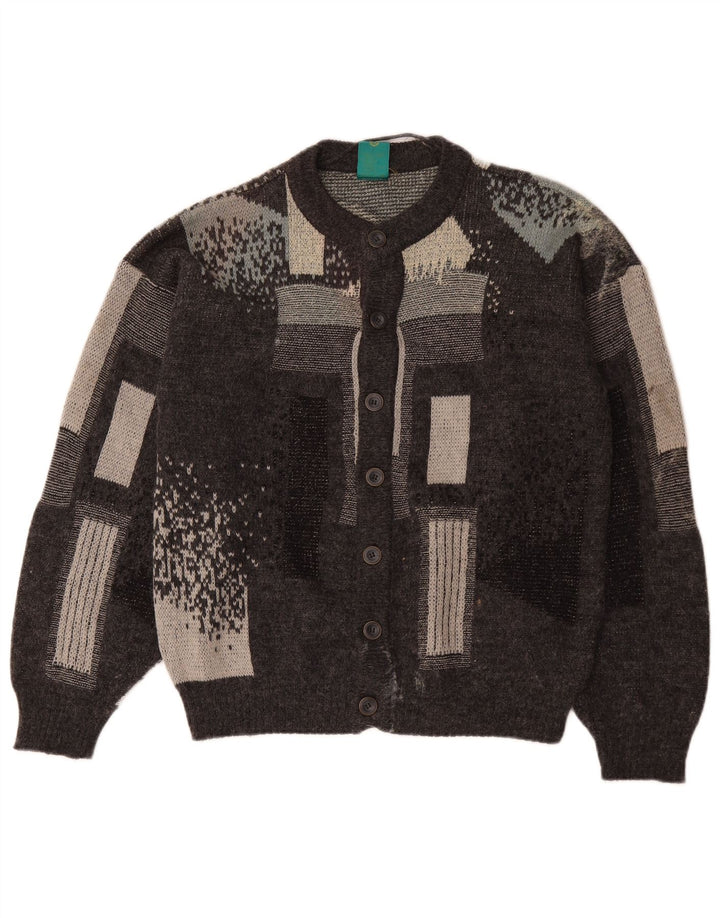 Canda Pull Cardigan Homme Petit Gris Géométrique Acrylique
