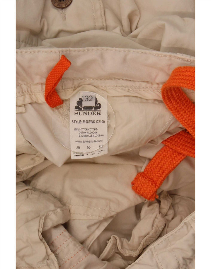 Sundek Short cargo pour homme W32 en coton blanc cassé moyen