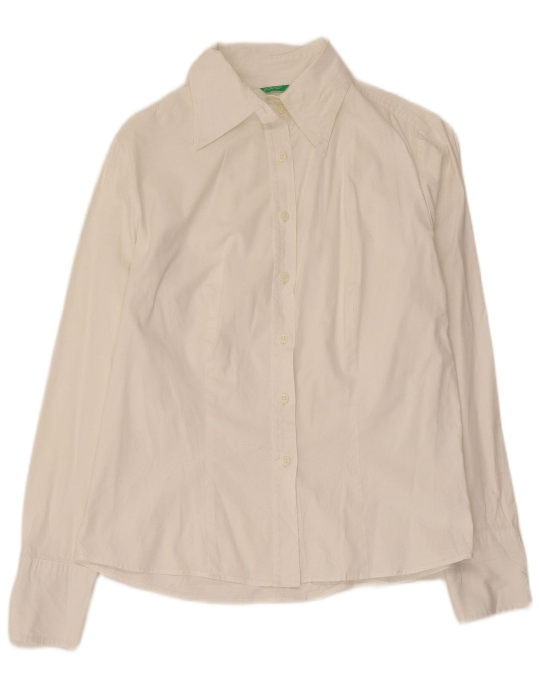 Benetton Chemise Femme UK 14 Large Blanc