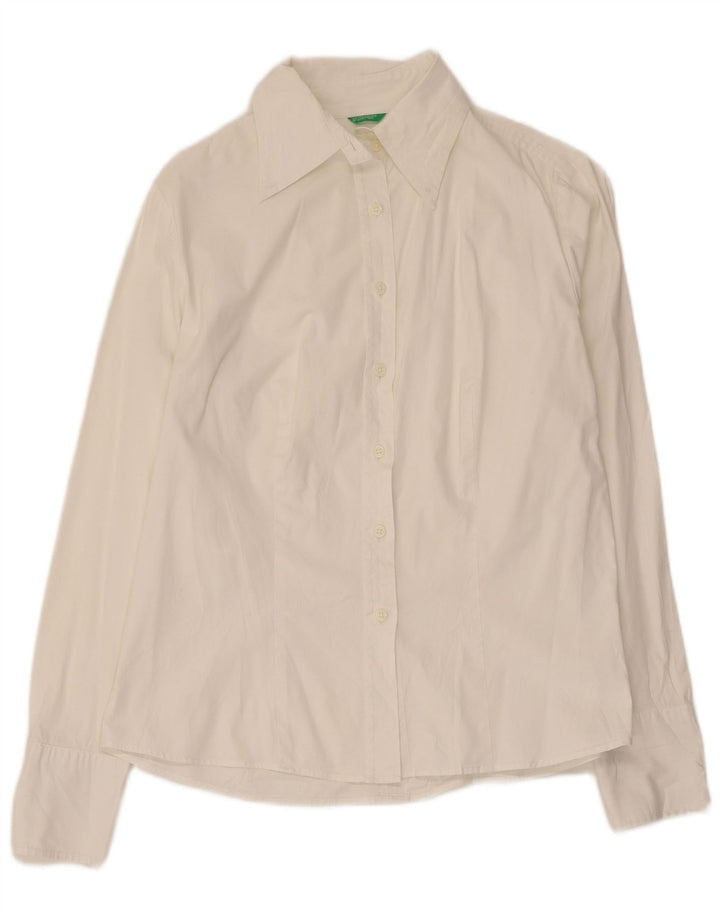 Benetton Chemise Femme UK 14 Large Blanc