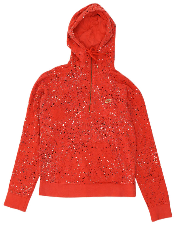Nike Pull à capuche zippé pour femme UK 14 Coton à pois rose moyen