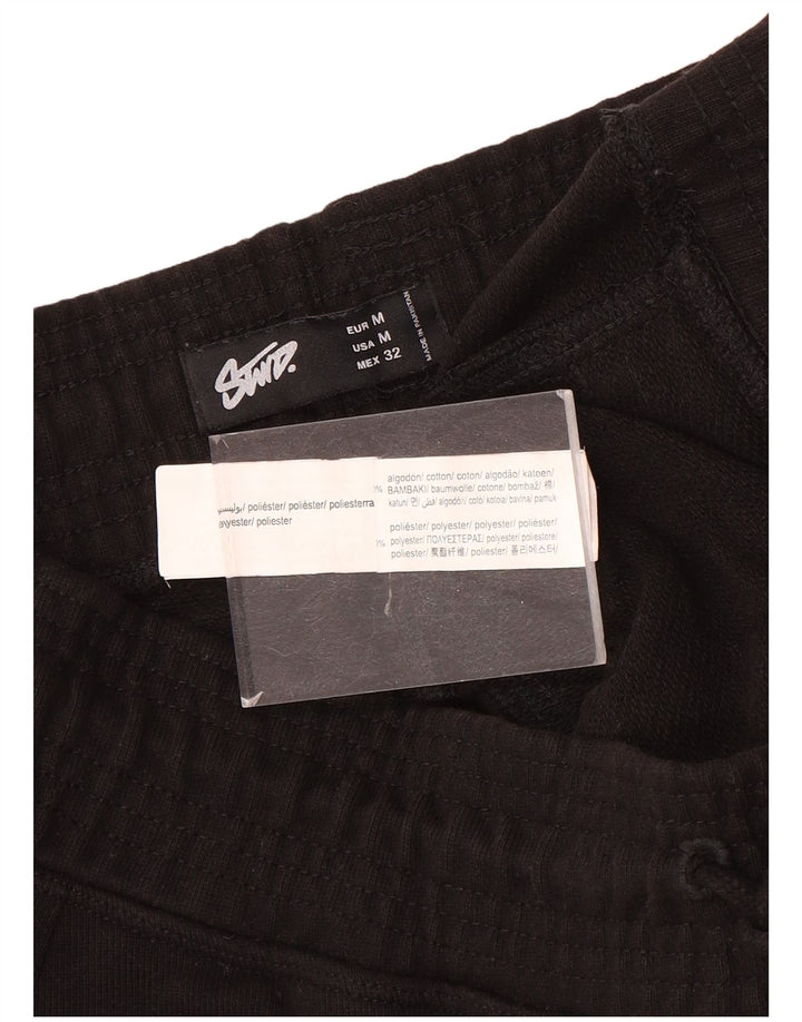 Pull & Bear Short de Sport Homme Noir Moyen Coton