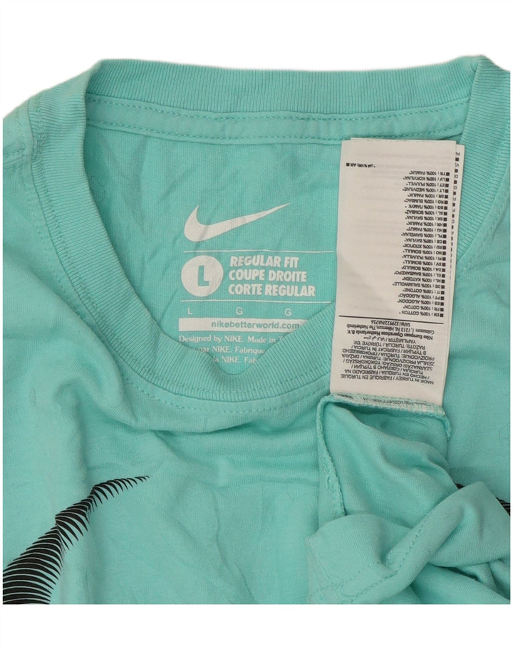 Nike T-shirt graphique coupe classique pour hommes, grand coton turquoise