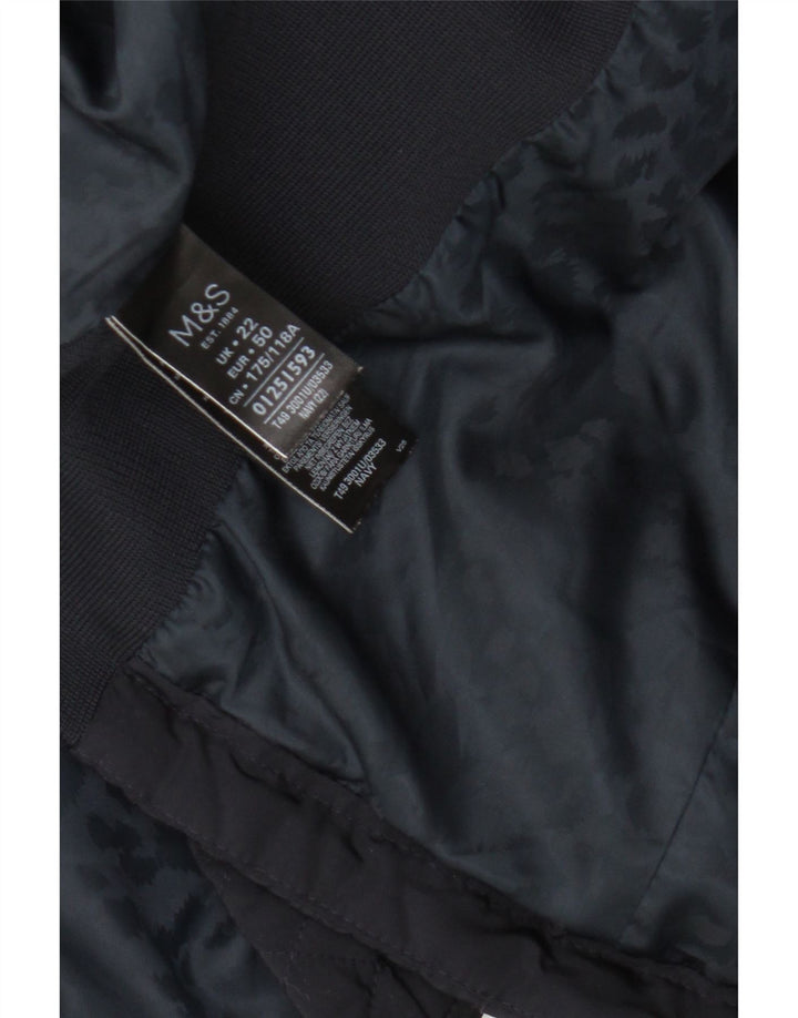 Marks & Spencer Veste matelassée pour femme UK 22 3XL Bleu marine Polyester