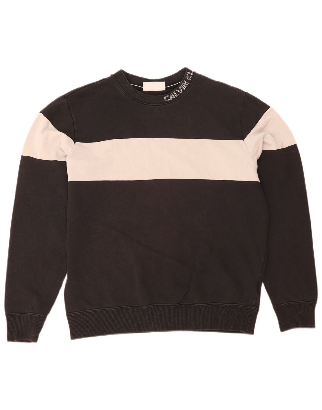 Calvin Klein Jeans Sweat-Shirt Graphique Homme Noir Moyen Colourblock
