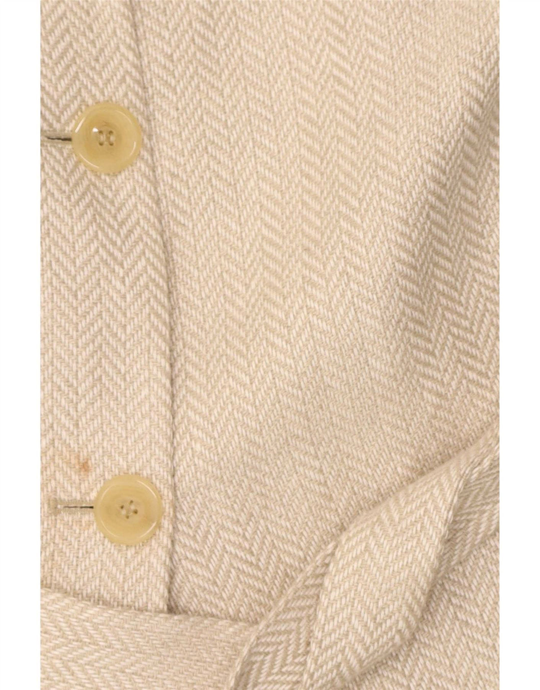Elegance Manteau Femme UK 12 Lin Beige à Chevrons Moyen