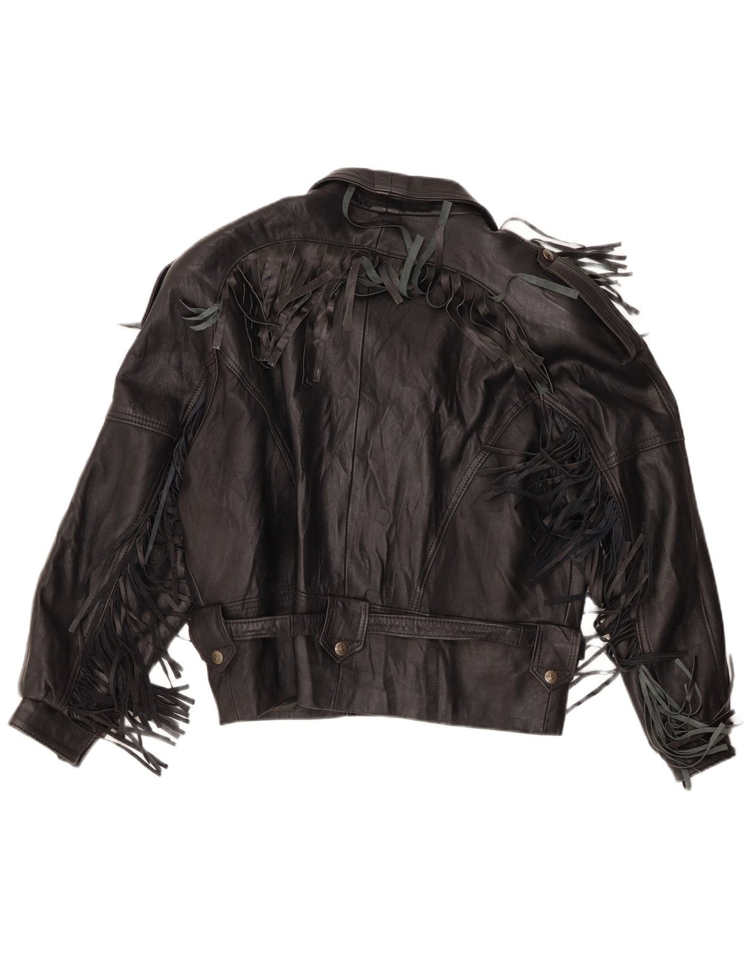 veste motard en cuir homme vintage UK 40 Grand Noir