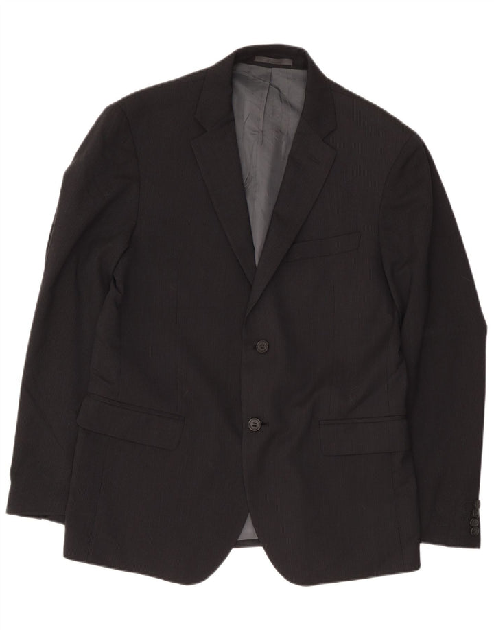 Calvin Klein Veste blazer à 2 boutons pour homme IT 52 XL en laine à fines rayures noires