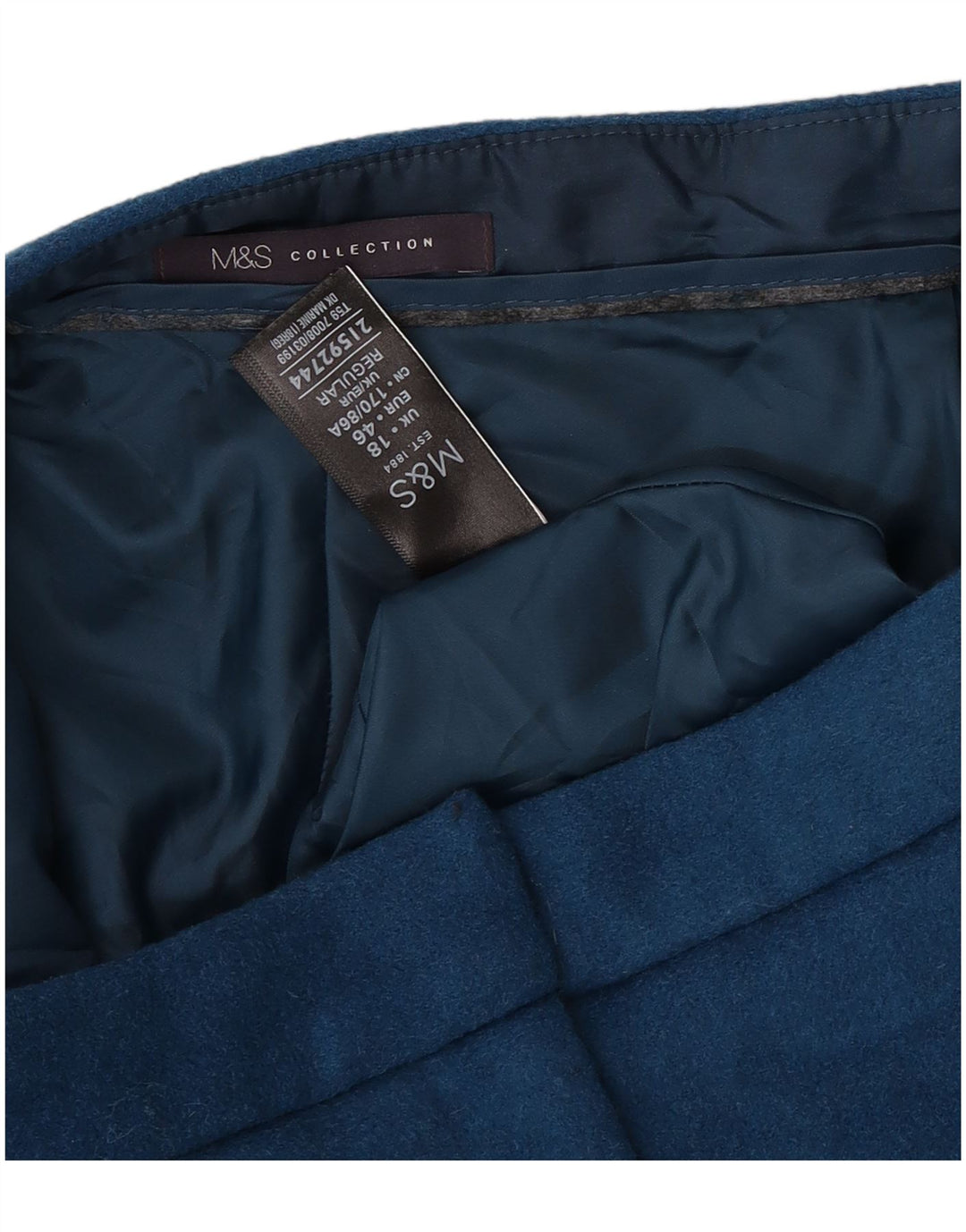 Marks & Spencer Mini-jupe femme UK 18 XL W36 Bleu Polyester