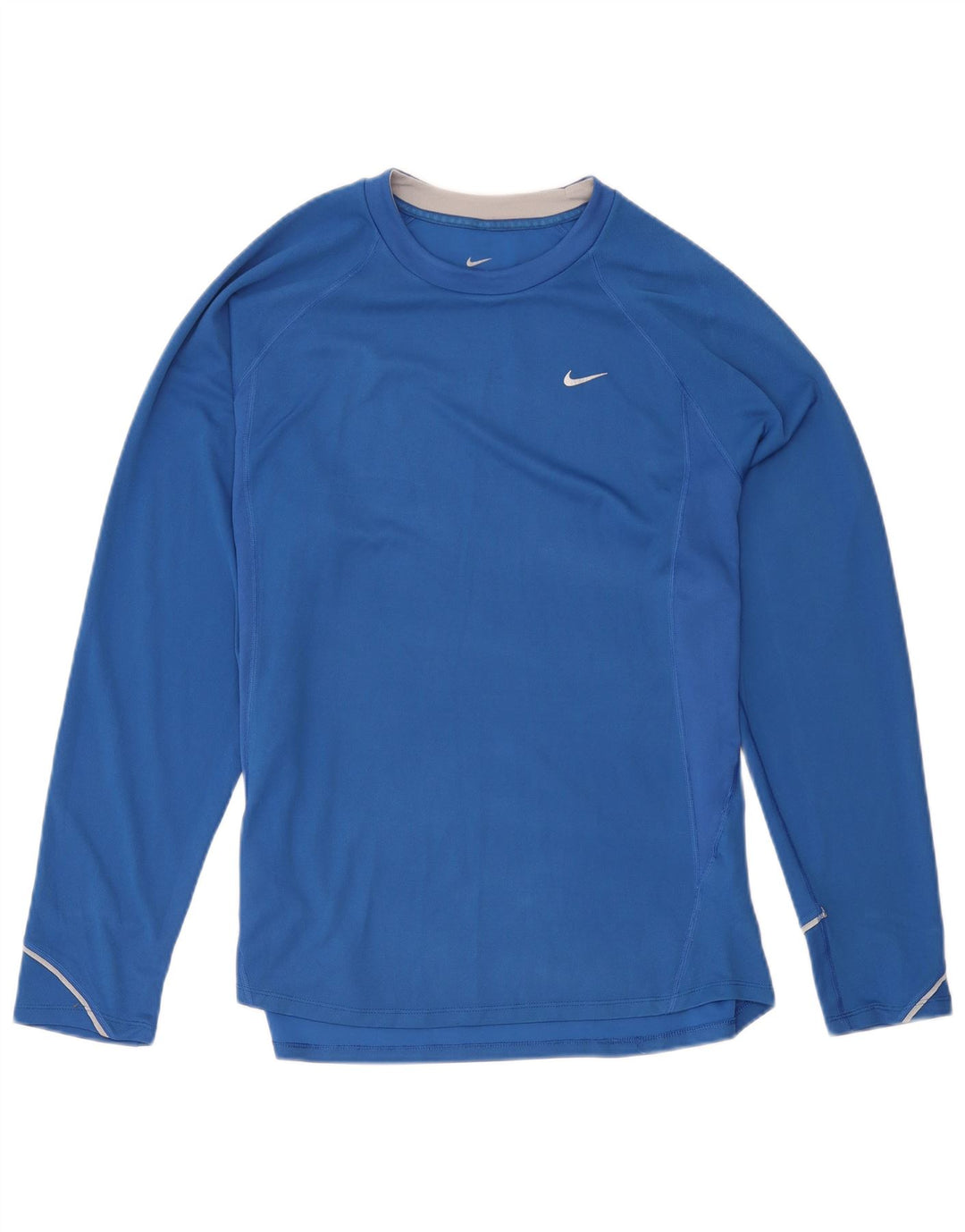 Nike Femme Dri Fit Haut Manches Longues UK 20/22 XL Bleu Polyester
