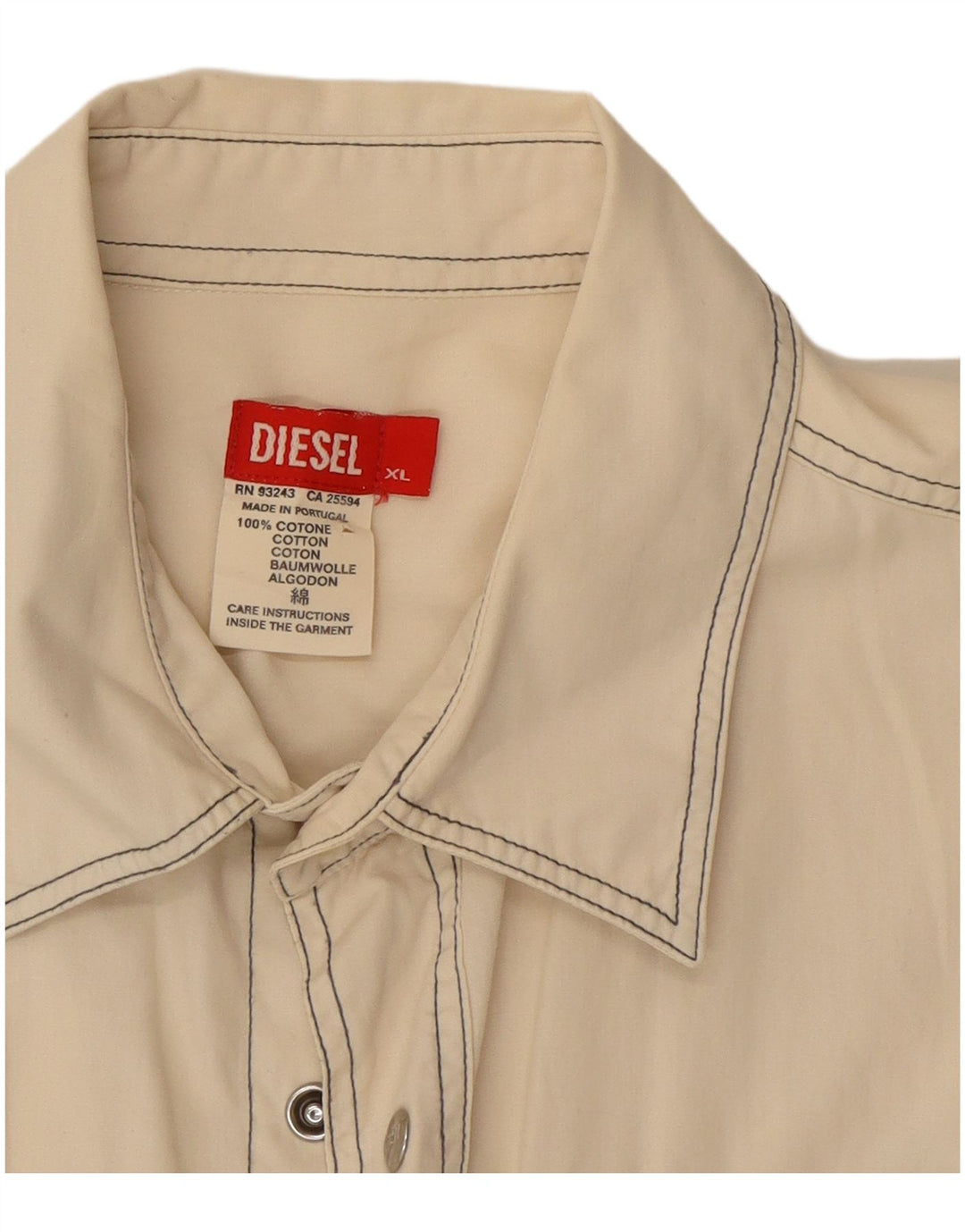 Diesel Chemise XL Homme Blanc Cassé