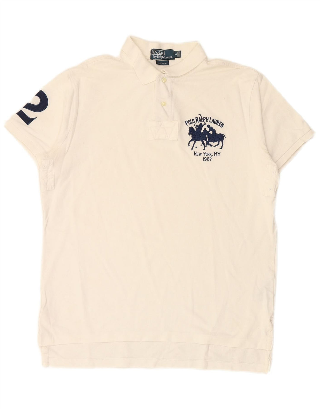 POLO RALPH LAUREN Polo de rugby coupe personnalisée pour homme Grand coton blanc