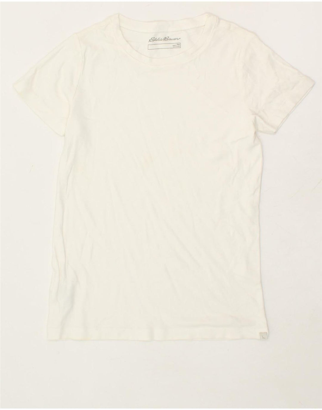 EDDIE BAUER Womens T-Shirt Top UK 12 Medium White Cotton Vintage Eddie Bauer and Second-Hand Eddie Bauer from Messina Hembry 
