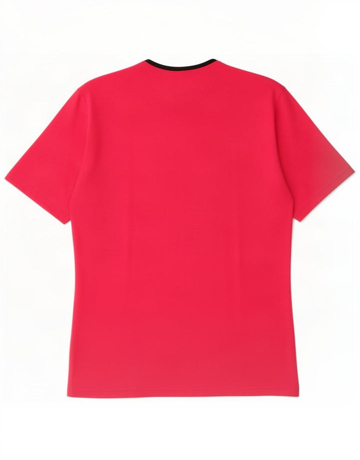 T-shirt Adidas Climalite pour homme en polyester color block rose moyen