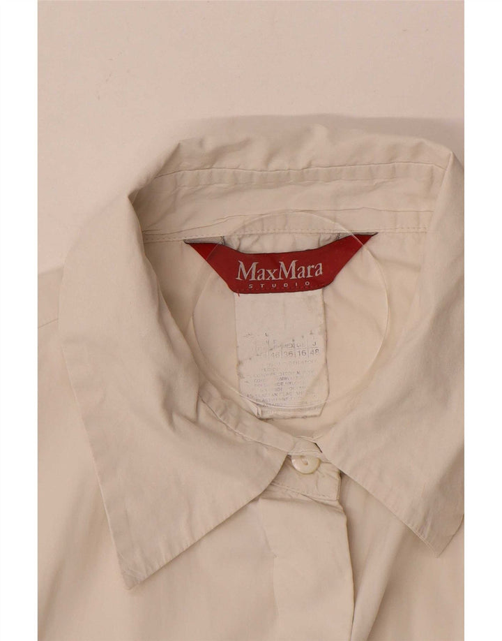 Max Mara Chemise Chemisier Femme UK 16 Large Blanc