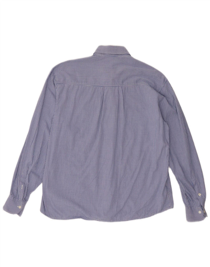 Emmanuel Schvili Chemise régulière à manches longues pour femme UK 18 XL Bleu Vichy