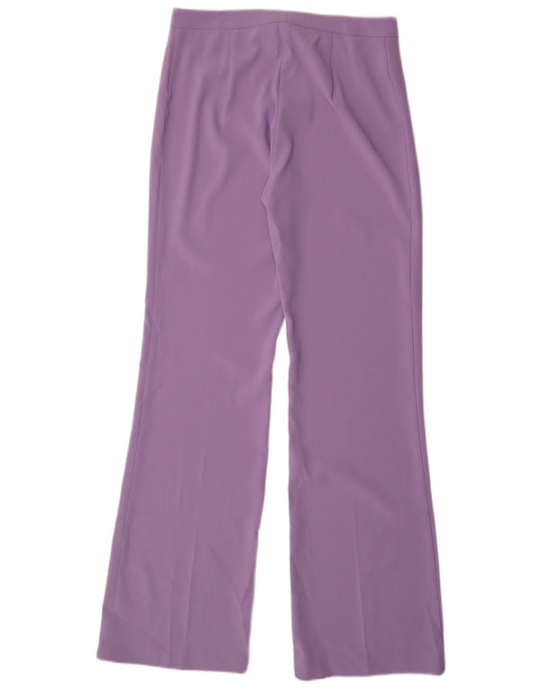 Pinko Pantalon décontracté bootcut pour femme UK 14 Large W34 L35 Violet Polyester