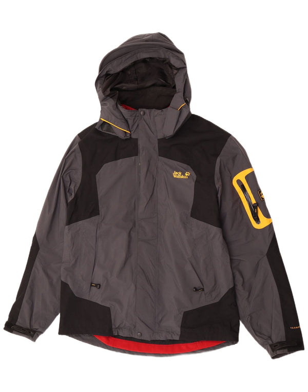 Jack Wolfskin Veste coupe-vent pour homme UK 40/42 Large Gris Colourblock