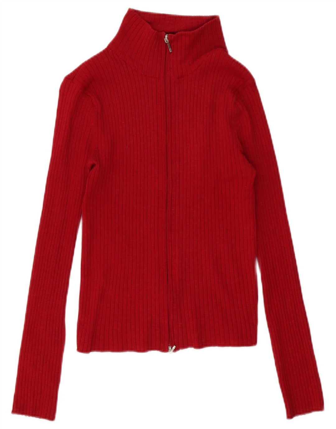 Zara Cardigan Femme Pull UK 12 Ramie Rouge Moyen