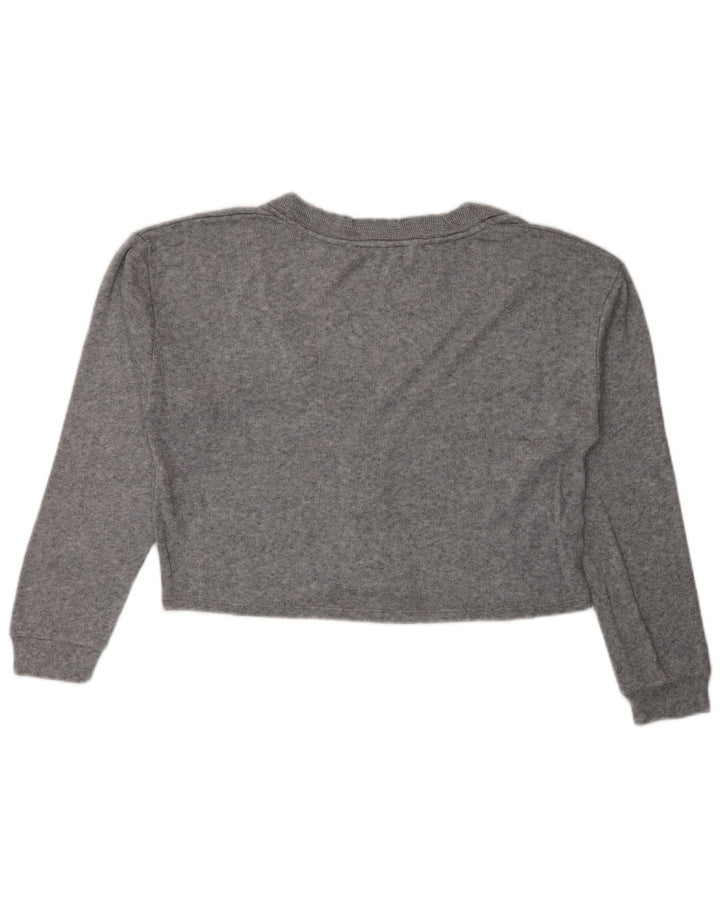 Zara Womens Crop Oversize Cardigan Pull UK 10 Petit Gris