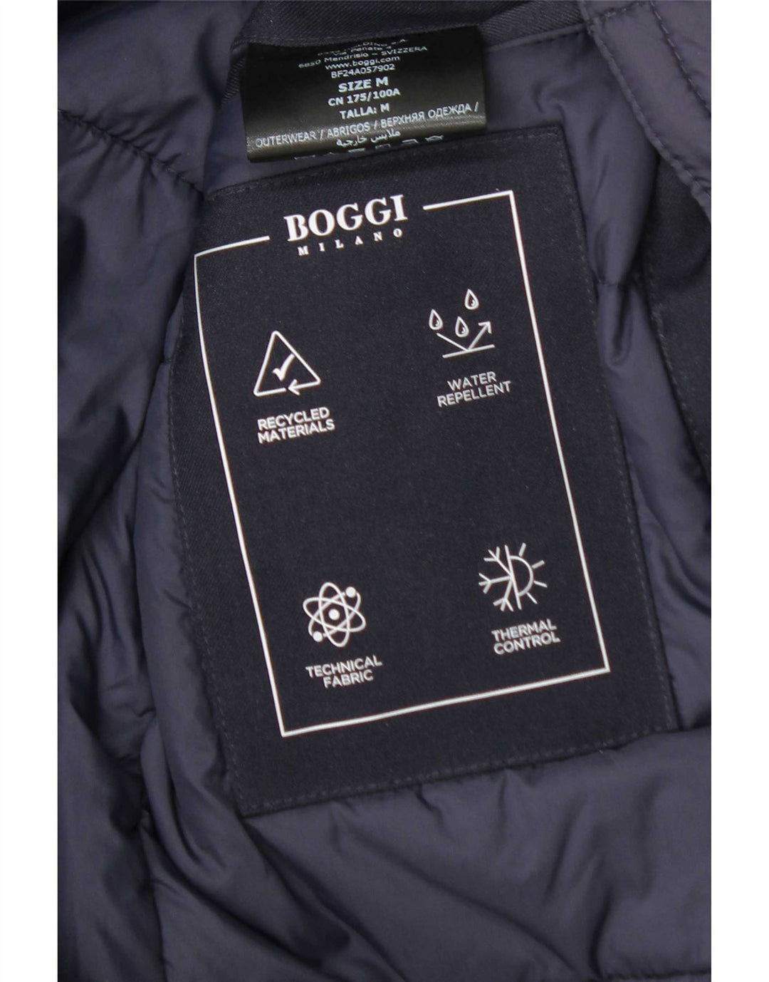 Boggi Manteau coupe-vent pour homme UK 38 Bleu marine moyen Polyester