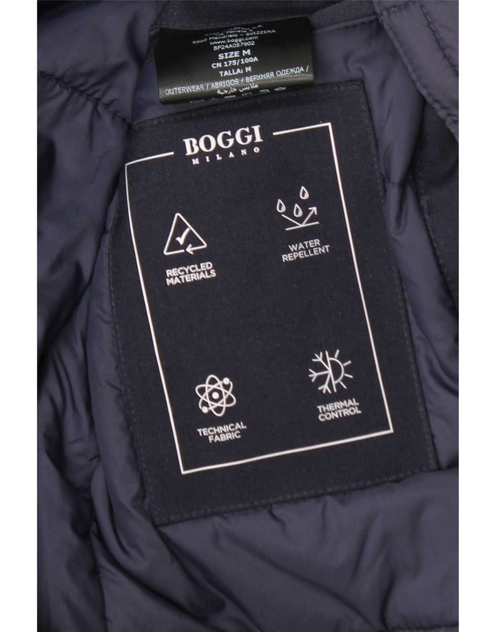 Boggi Manteau coupe-vent pour homme UK 38 Bleu marine moyen Polyester