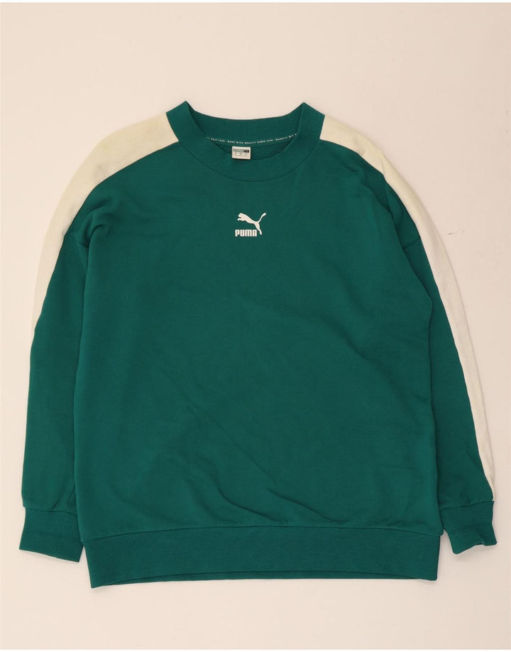 Puma Pull-over en coton color block pour homme, petit, vert