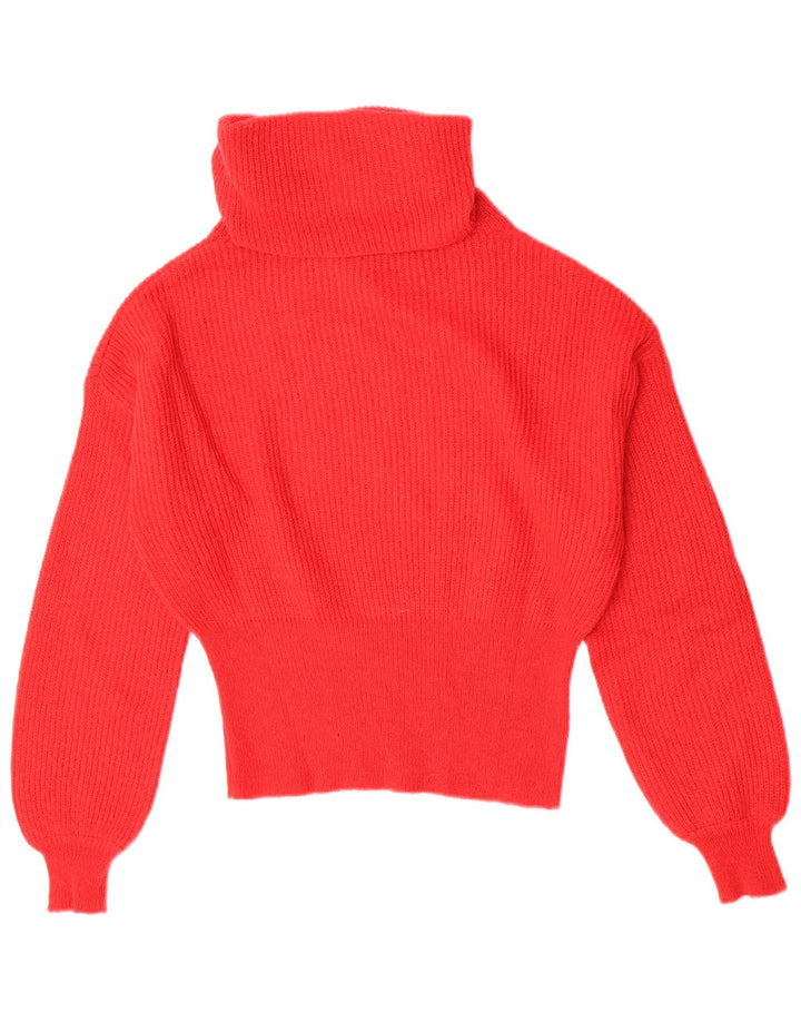 Kontatto Pull col roulé pour femme UK 12 Acrylique rouge moyen