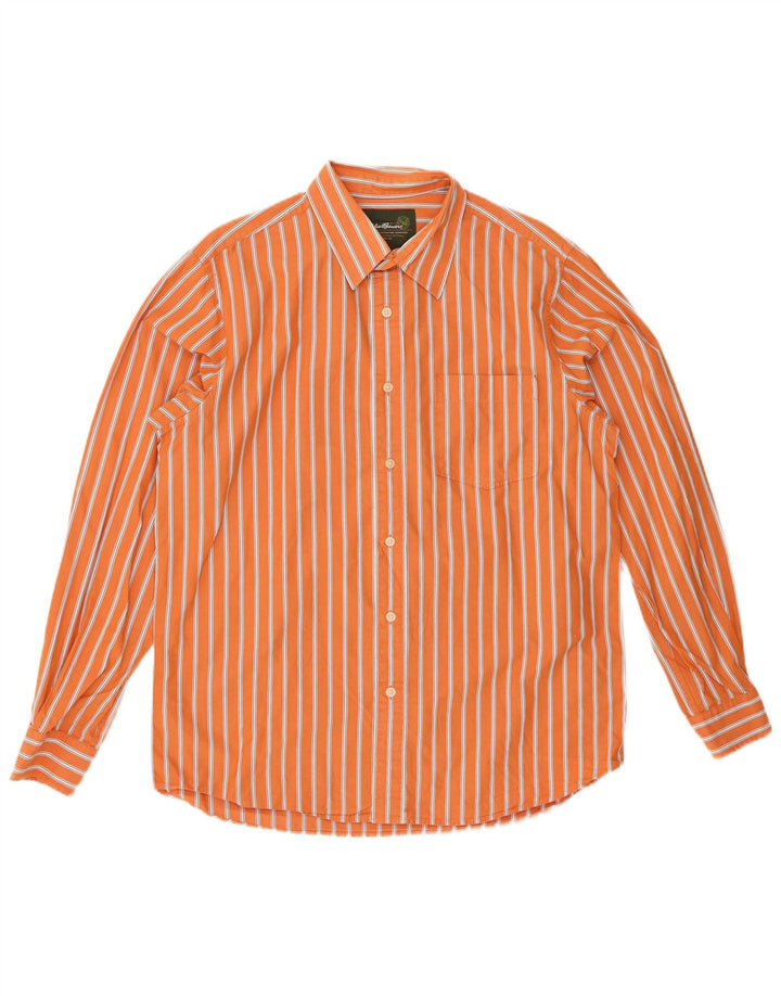 EDDIE BAUER Chemise Homme Coton à Rayures Orange Moyen