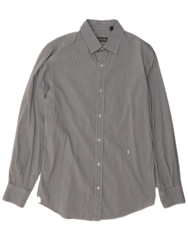 Trussardi Chemise Homme Taille 39 Pied-de-Poule Gris Moyen