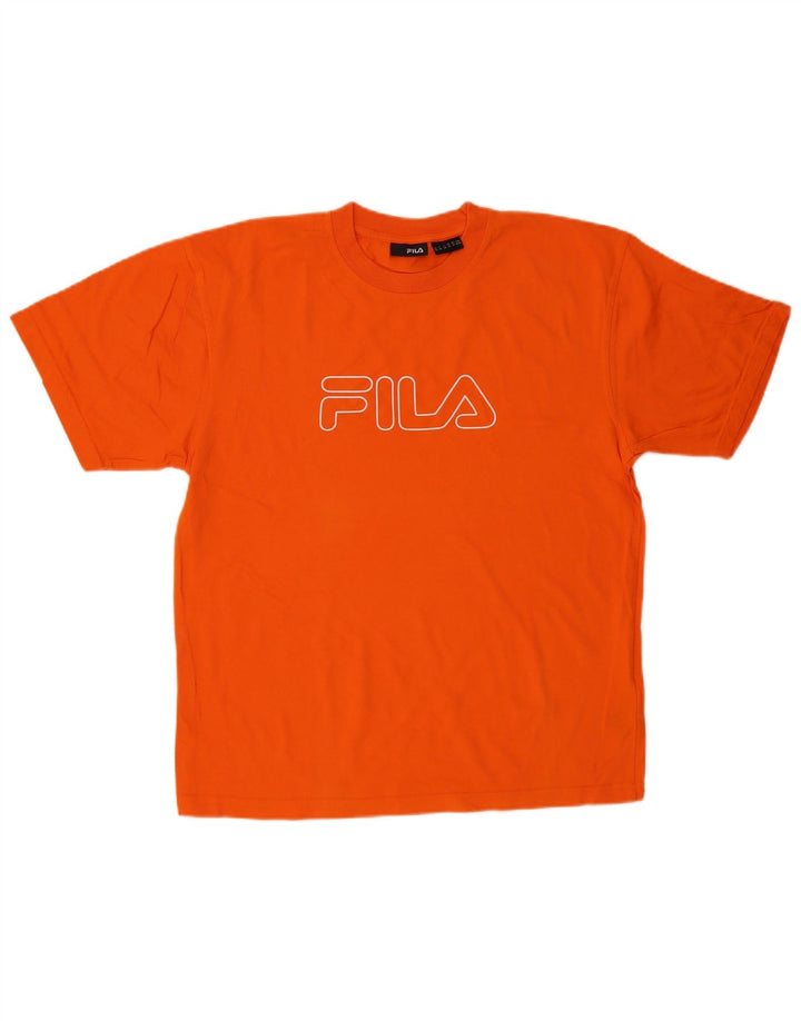 FILA T-Shirt Graphique Homme Orange Moyen Coton
