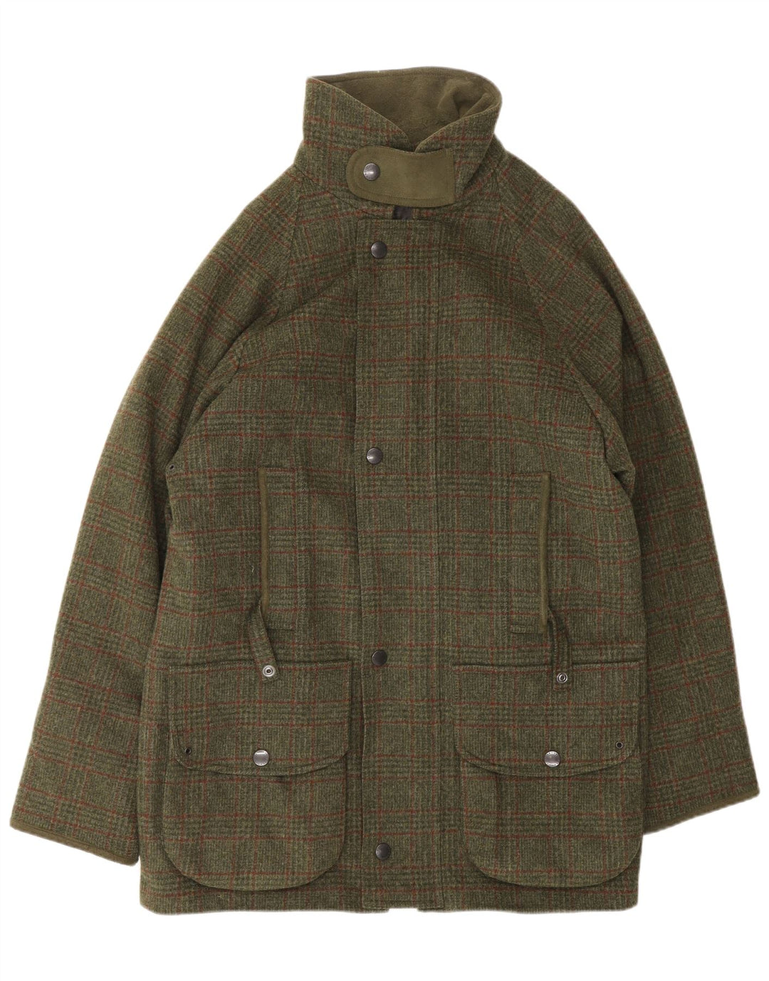 Barbour Veste utilitaire pour hommes UK 38 Laine à carreaux kaki moyen