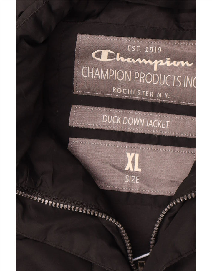 Champion Manteau rembourré à capuche pour homme UK 42 XL Noir Polyester