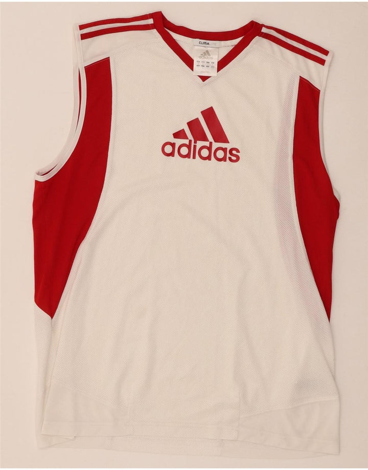 Adidas Hommes Climalite Graphic Débardeur Blanc Moyen Polyester Colorblock