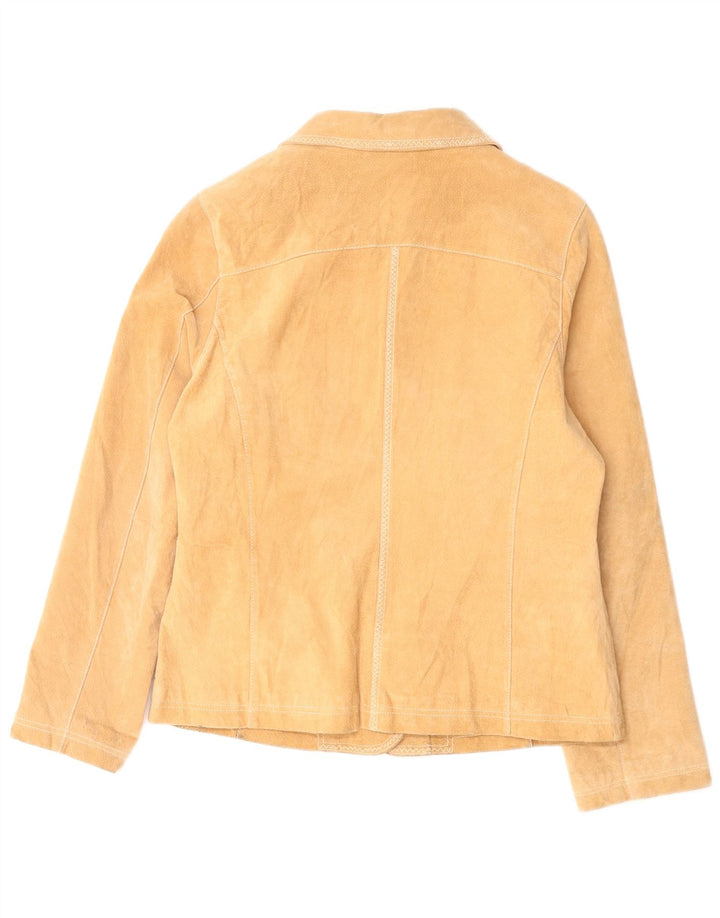 Yessica Veste blazer en daim à 4 boutons pour femme UK 14 Marron moyen