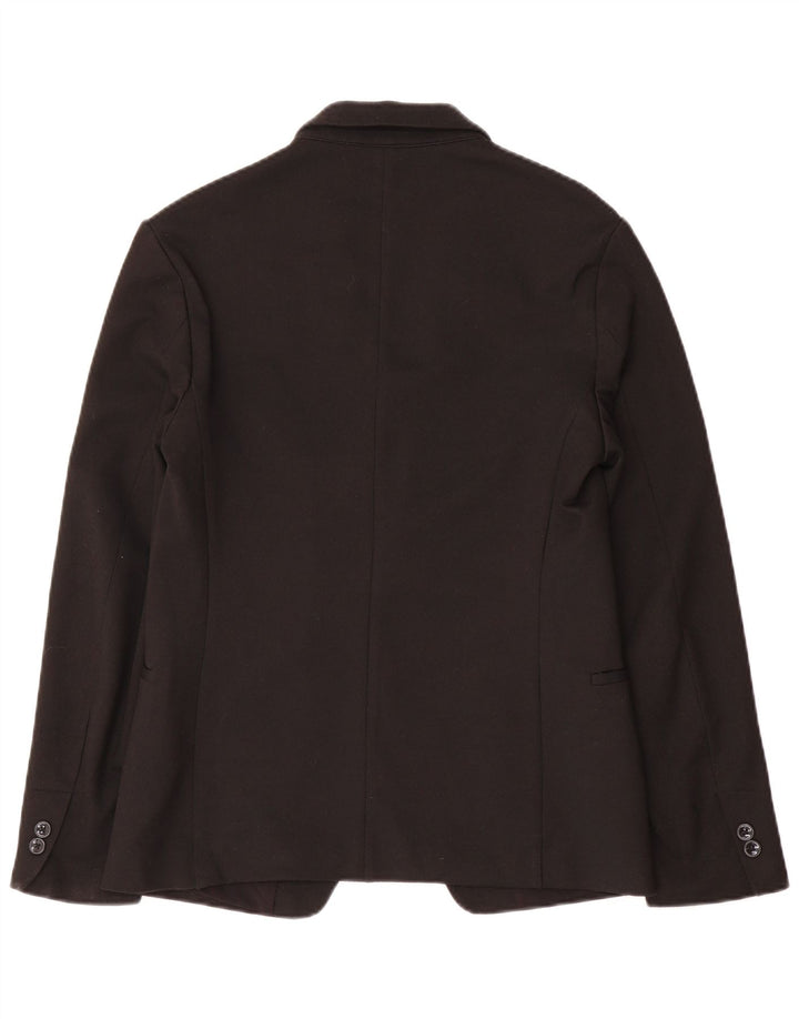 Zara Veste Blazer 1 Bouton Homme UK 36 Petit Noir Polyester