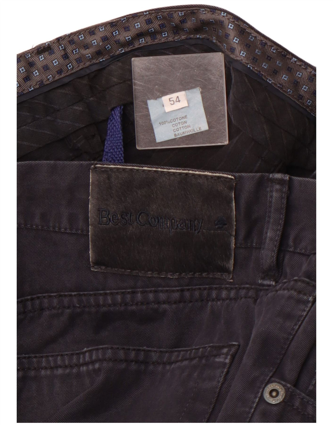 BEST COMPANY Pantalon décontracté droit pour homme EU 54 2XL W38 L26 Bleu marine