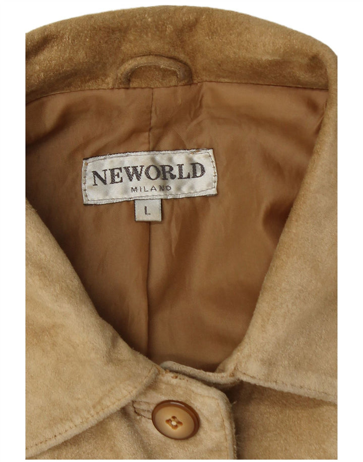 veste en daim femme vintage UK 16 Grand Beige