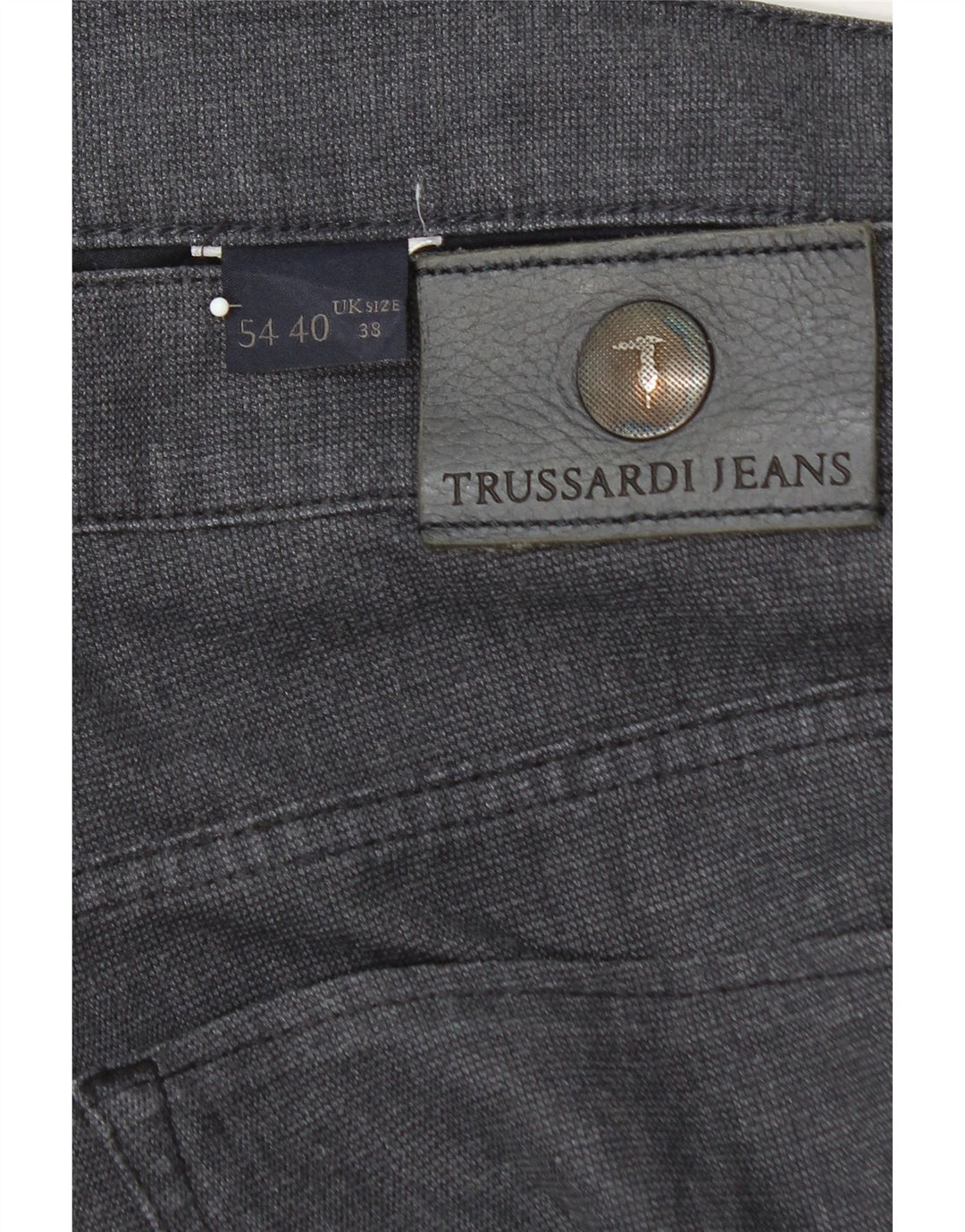 TRUSSARDI Mens Straight Casual Trousers W38 L29 Grey Vintage Trussardi and Second-Hand Trussardi from Messina Hembry 