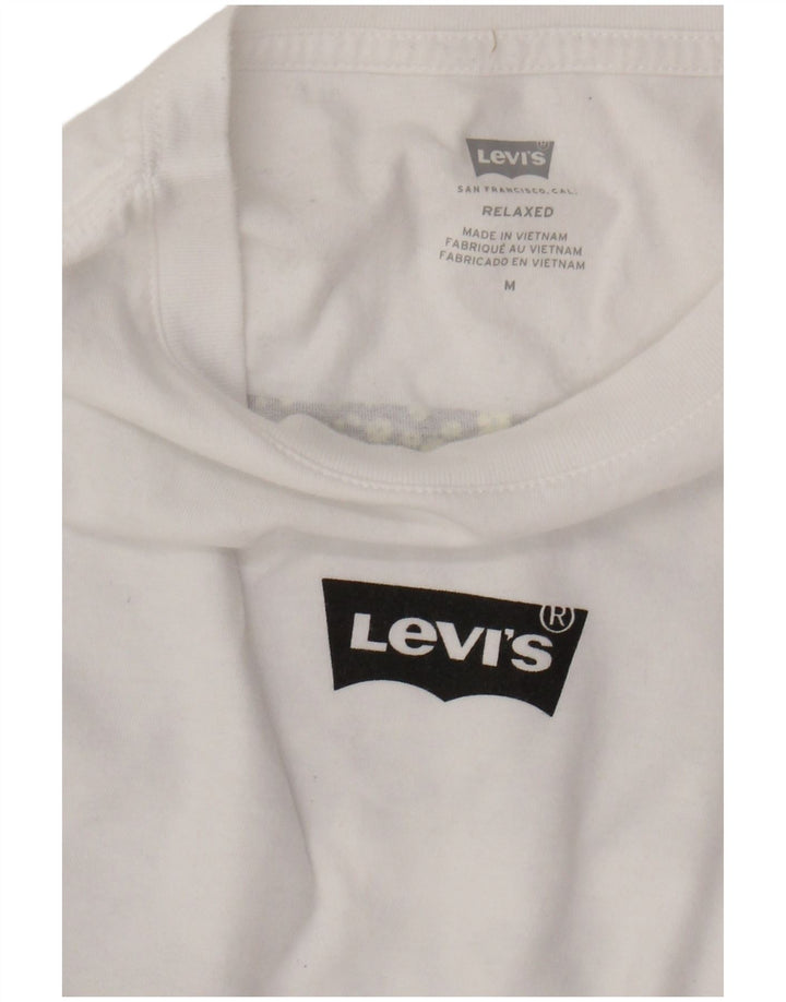 LEVI'S Haut graphique décontracté à manches longues pour homme en coton blanc moyen