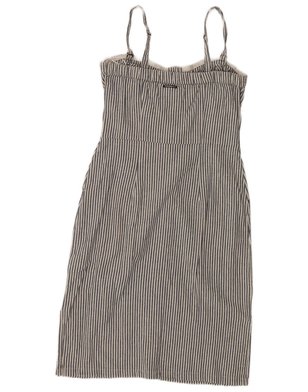 Superdry Robe d'été pour femme UK 10 Petit coton à fines rayures bleu marine