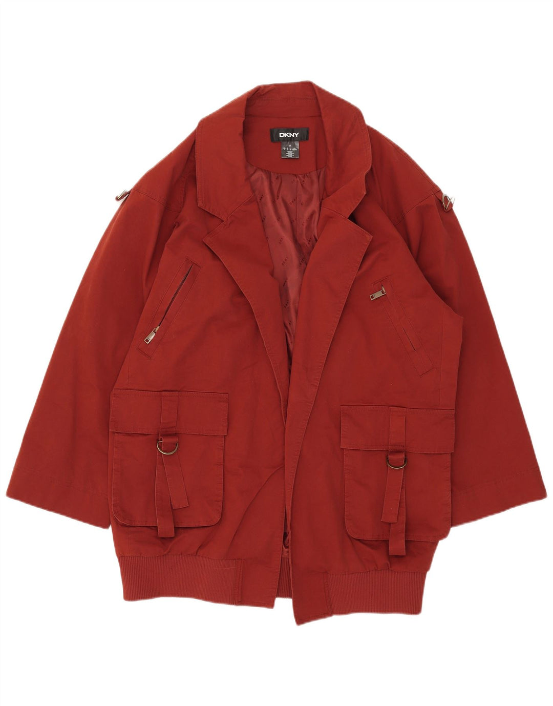 Dkny Pardessus surdimensionné ouvert pour femme UK 10 Petit Rouge