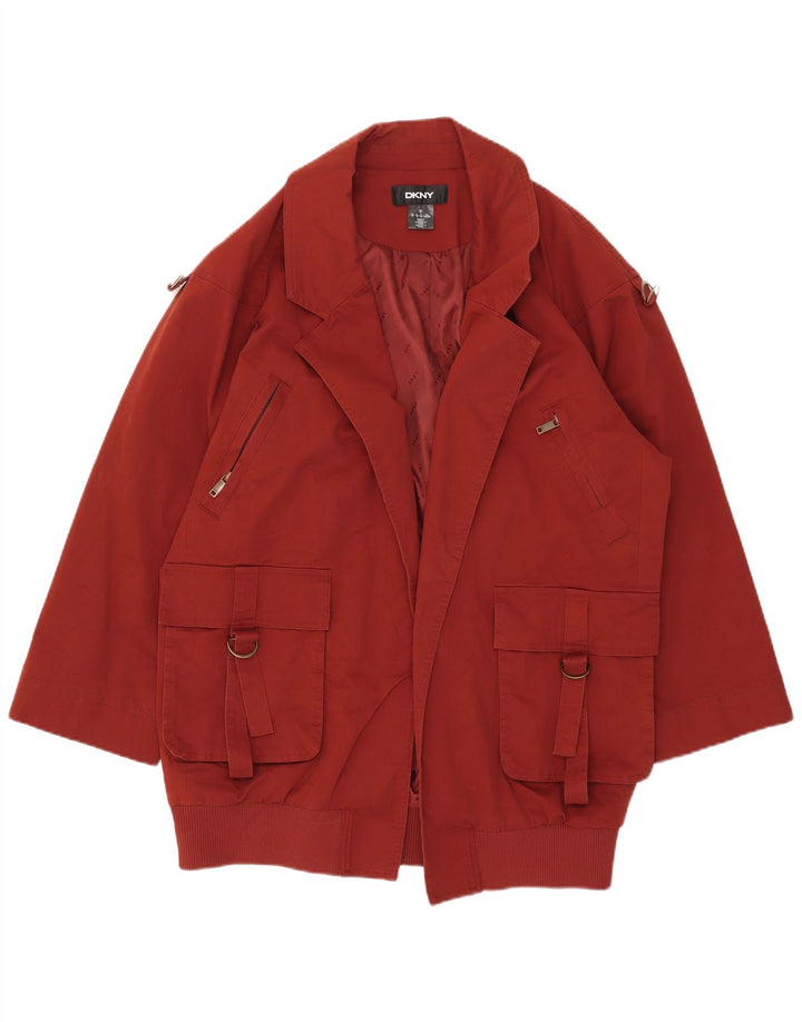 Dkny Pardessus surdimensionné ouvert pour femme UK 10 Petit Rouge
