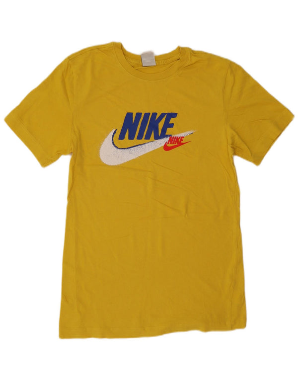 Nike T-shirt graphique pour homme en coton jaune petit