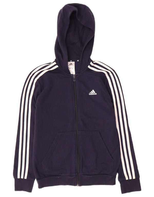 Adidas Pull à capuche zippé garçon 11-12 ans Bleu marine Coton