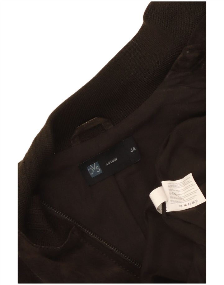 OVS Blouson Bomber Militaire En Daim Femme IT 44 Cuir Marron Moyen