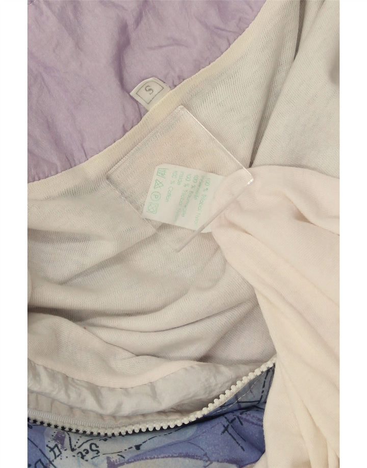 VINTAGE Femmes Surdimensionné Survêtement Top Veste UK 10 Petit Blanc